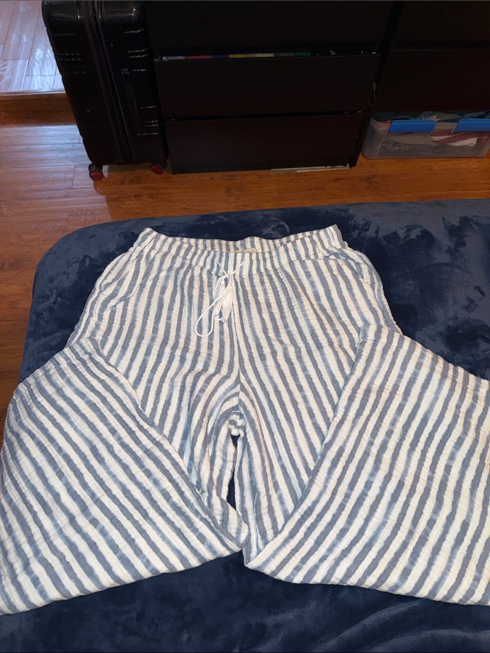 C&C California Blue and White Striped linen pants